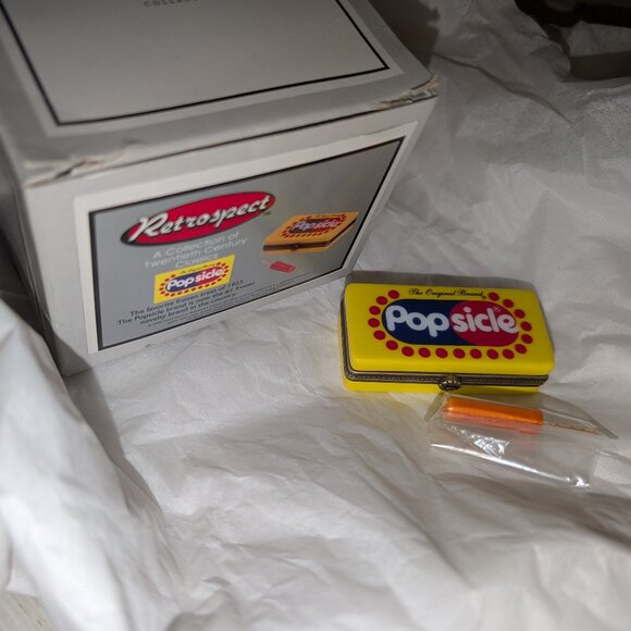 Vintage Rare Good Humor Popsicle Porcelain Hinged Trinket Box w/ Orange Popsicle - Picture 1 of 3